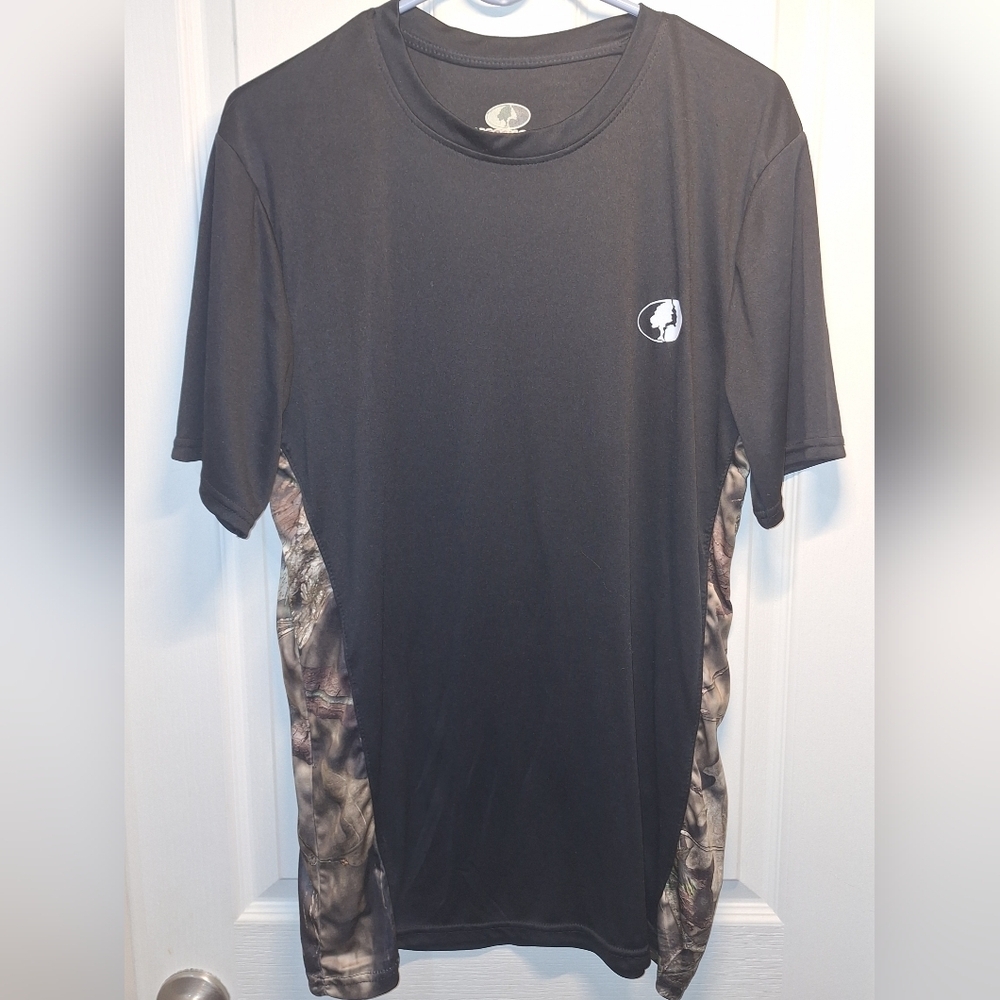Mossy Oak Black Camouflage Short Sleeve Tee XL